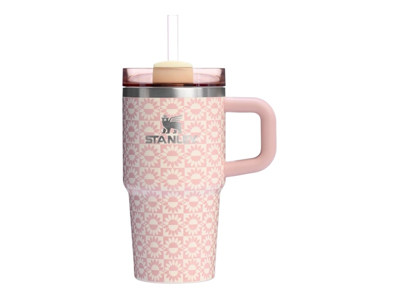 Pre-owned Stanley Flowstate Quencher 20oz Tumbler In Peach Whip Sunflower
