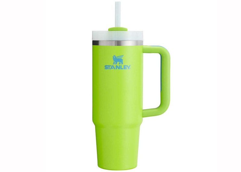 Pre-owned Stanley Heat Wave Exclusive Collection Flowstate Quencher 30oz Tumbler In Bright Lime In Green