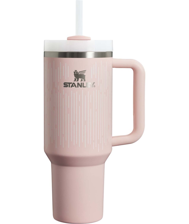 Pre-owned Stanley Women's The Clean Slate Flowstate Quencher 40oz Tumbler In Soft Rain Bloom