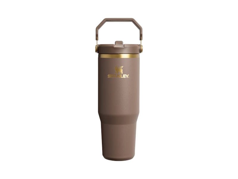 Pre-owned Stanley The Iceflow Flip Straw 30oz Tumbler In Espresso Gold