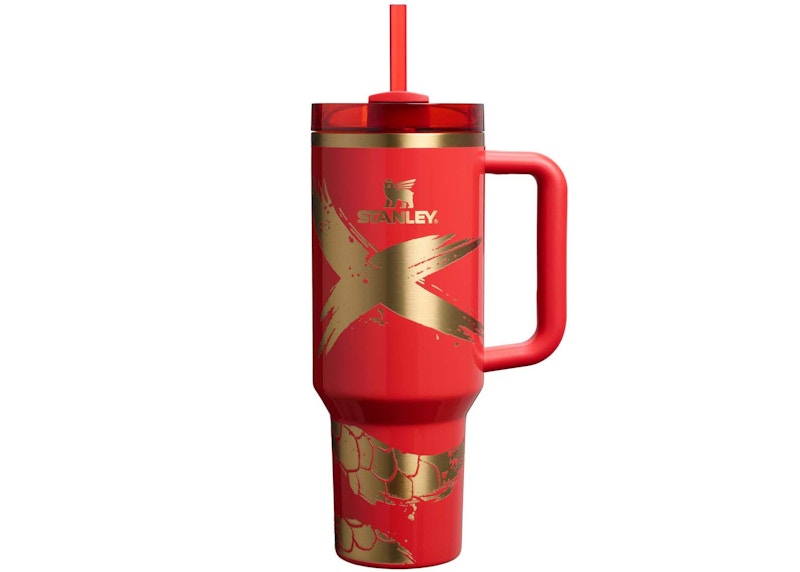 Pre-owned Stanley The Lunar New Year Flowstate Quencher 40oz Tumbler In Lunar Red