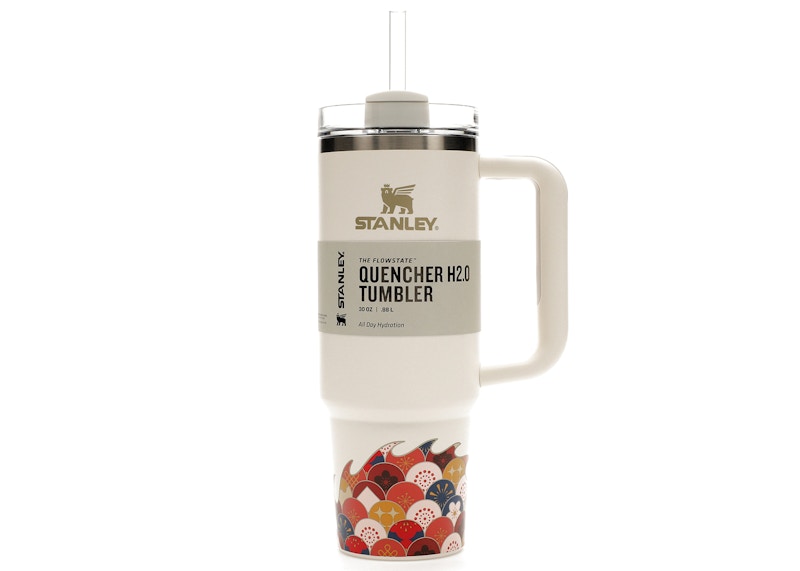 Pre-owned Stanley Women's The Lunar New Year Limited Edition Flowstate Quencher 30oz Tumbler In Cream Dragon In Brown