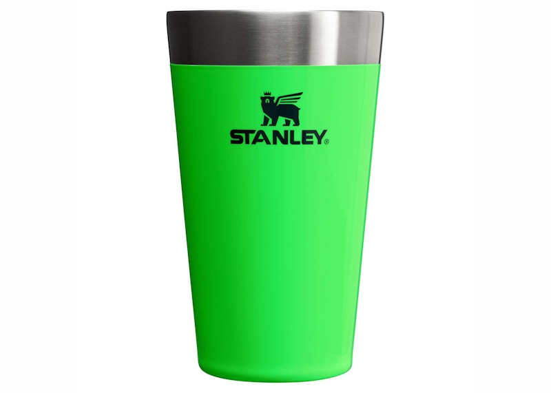 Pre-owned Stanley The Neon Collection Adventure Stacking Beer 16oz Pint In Neon Green