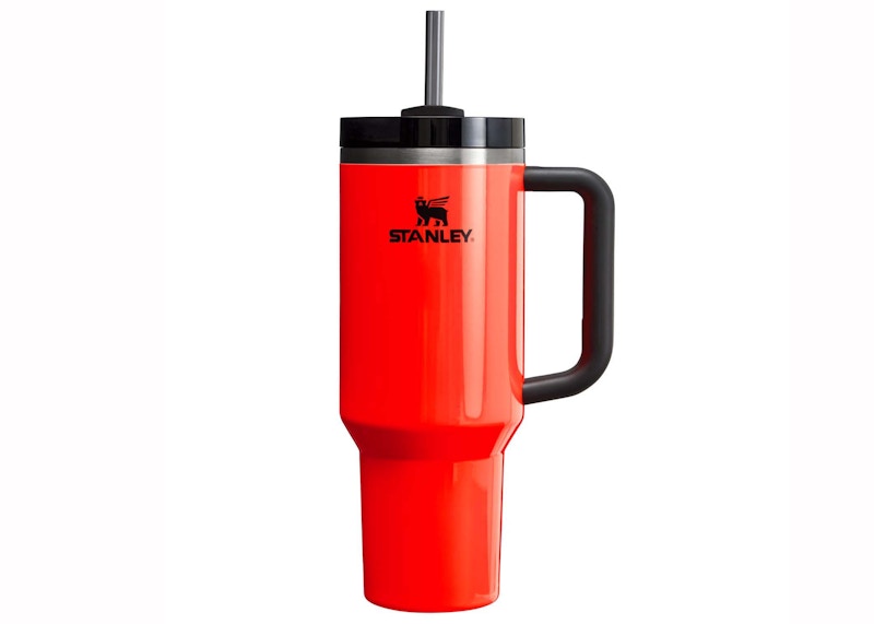 Pre-owned Stanley The Neon Collection Flowstate Quencher 40oz Tumbler In Neon Orange