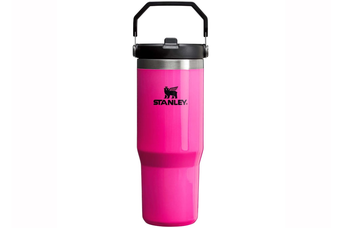 Pre-owned Stanley The Neon Collection Iceflow Flip Straw 30oz Tumbler Electric Pink