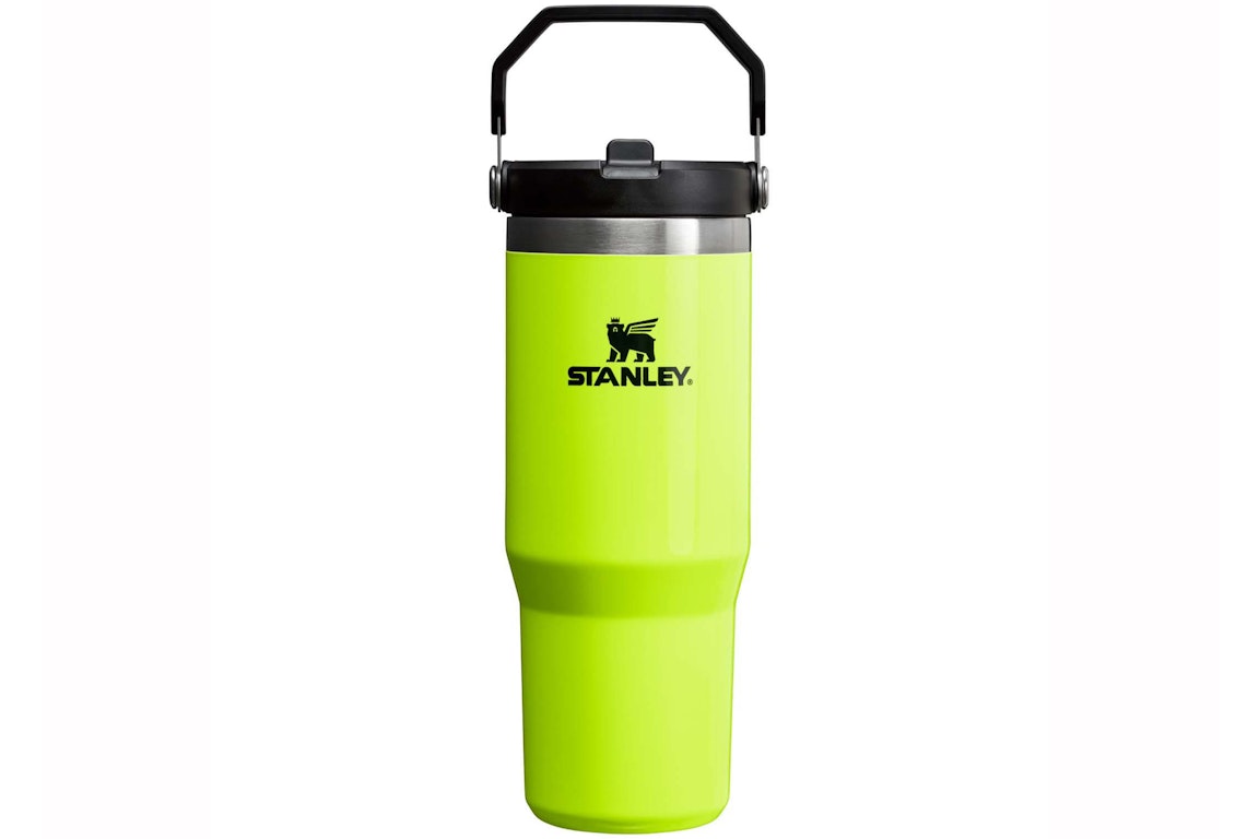 Pre-owned Stanley The Neon Collection Iceflow Flip Straw 30oz Tumbler Neon Yellow