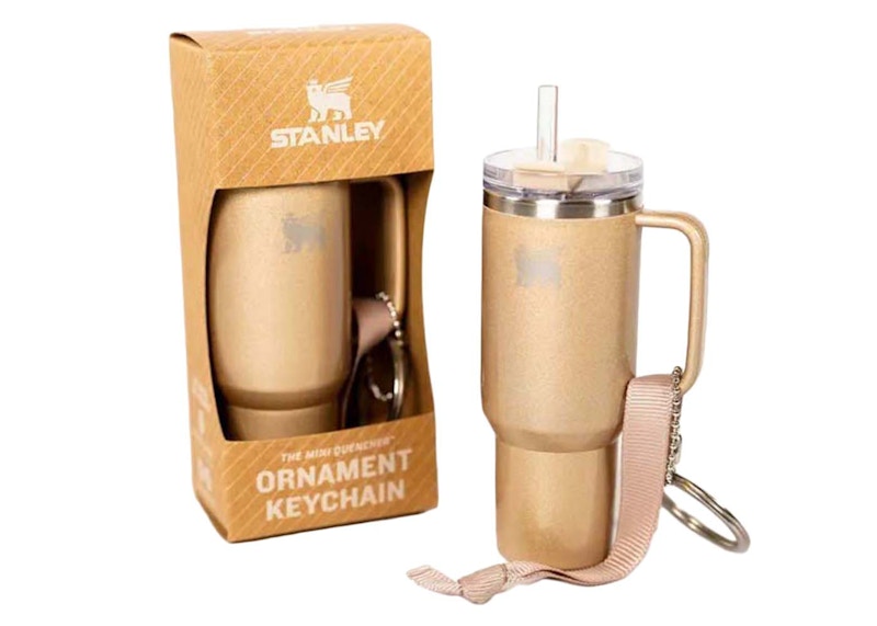 Pre-owned Stanley Water Bottle Keychain Christmas Tree Ornament In Champagne Shimmer