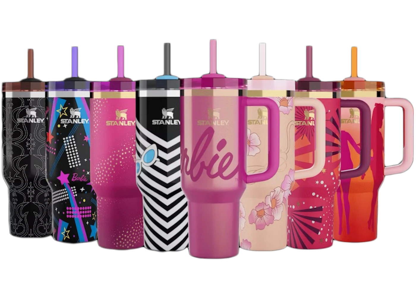 Stanley x Barbie Legends Flowstate Quencher 40oz Tumbler (Set of 8) Multicolor in Stainless Steel - US Stanley x Barbie Legends Flowstate Quencher 40oz Tumbler (Set of 8) Multicolor in Stainless Steel - US