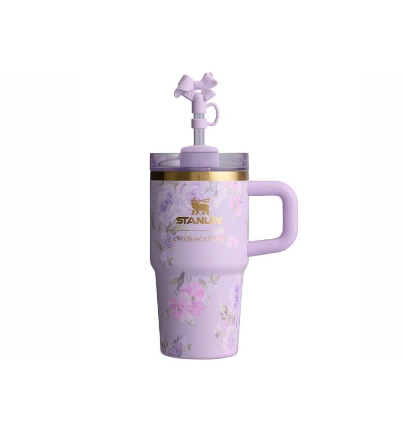 Stanley x LoveShackFancy Flowstate Quencher 20oz Tumbler HappyThoughts de la collection in Stainless Steel- FR Stanley x LoveShackFancy Flowstate Quencher 20oz Tumbler HappyThoughts de la collection in Stainless Steel- FR