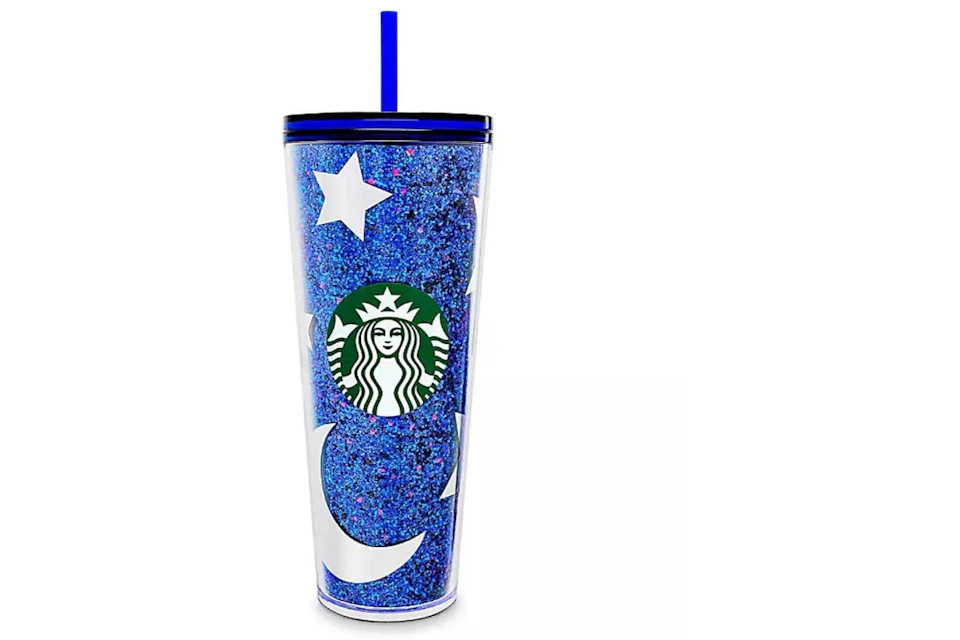 Starbucks 24 oz Disney Parks Exclusive Tumbler Blue Glitter