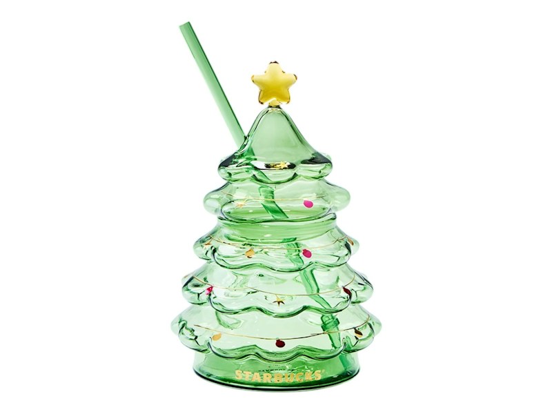 Starbucks Holiday Tree Glass Cold Cup