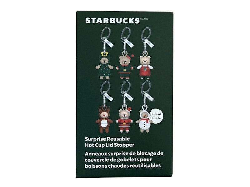 Starbucks Surprise 2025 Reusable Festive Bear Hot Cup Lid Stoppers