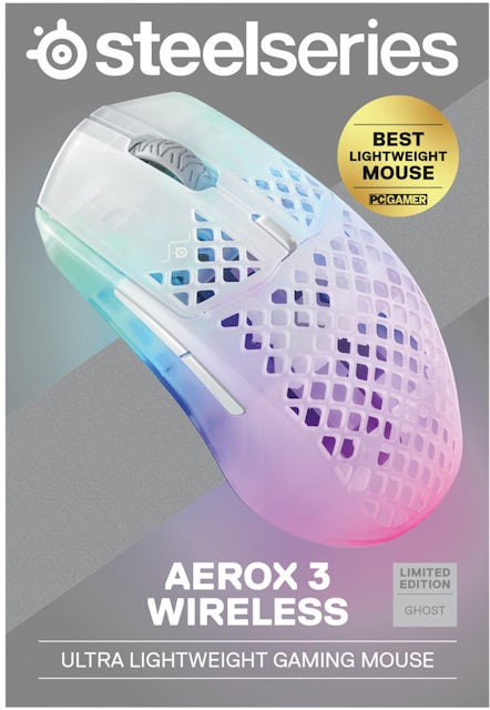 SteelSeries Aerox 3 Ghost Wireless Optical Gaming Mouse 62610