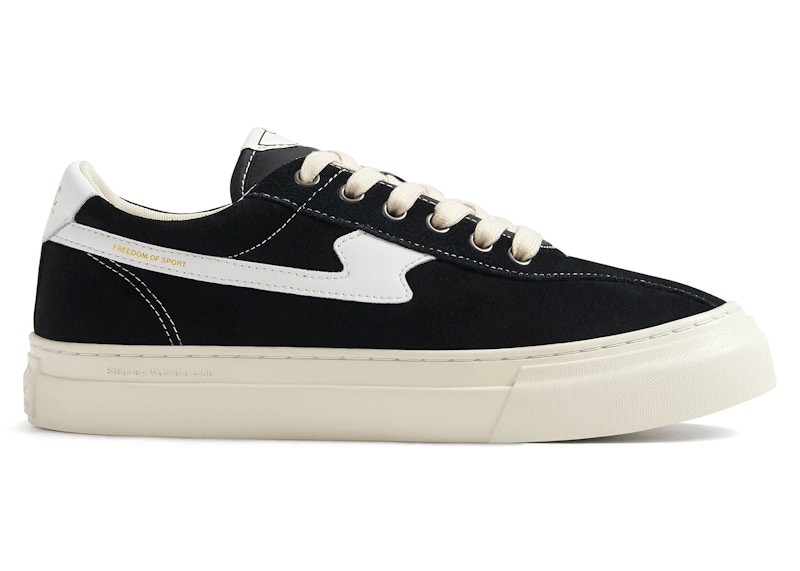 Pre-owned Stepney Workers Club Men's  Dellow Sstrike Cup Suede Sneakers In Black/white In Multi