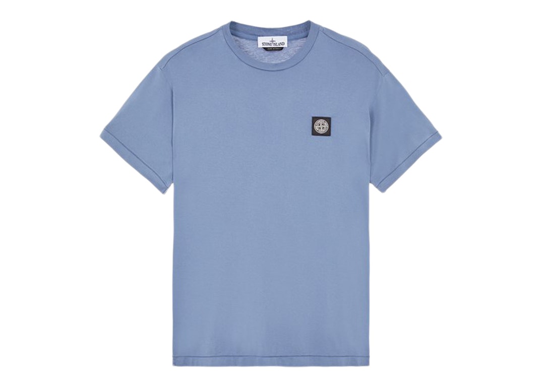 Pre-owned Stone Island 24113 60/2 Cotton Jersey Garment Dyed T-shirt Avio Blue
