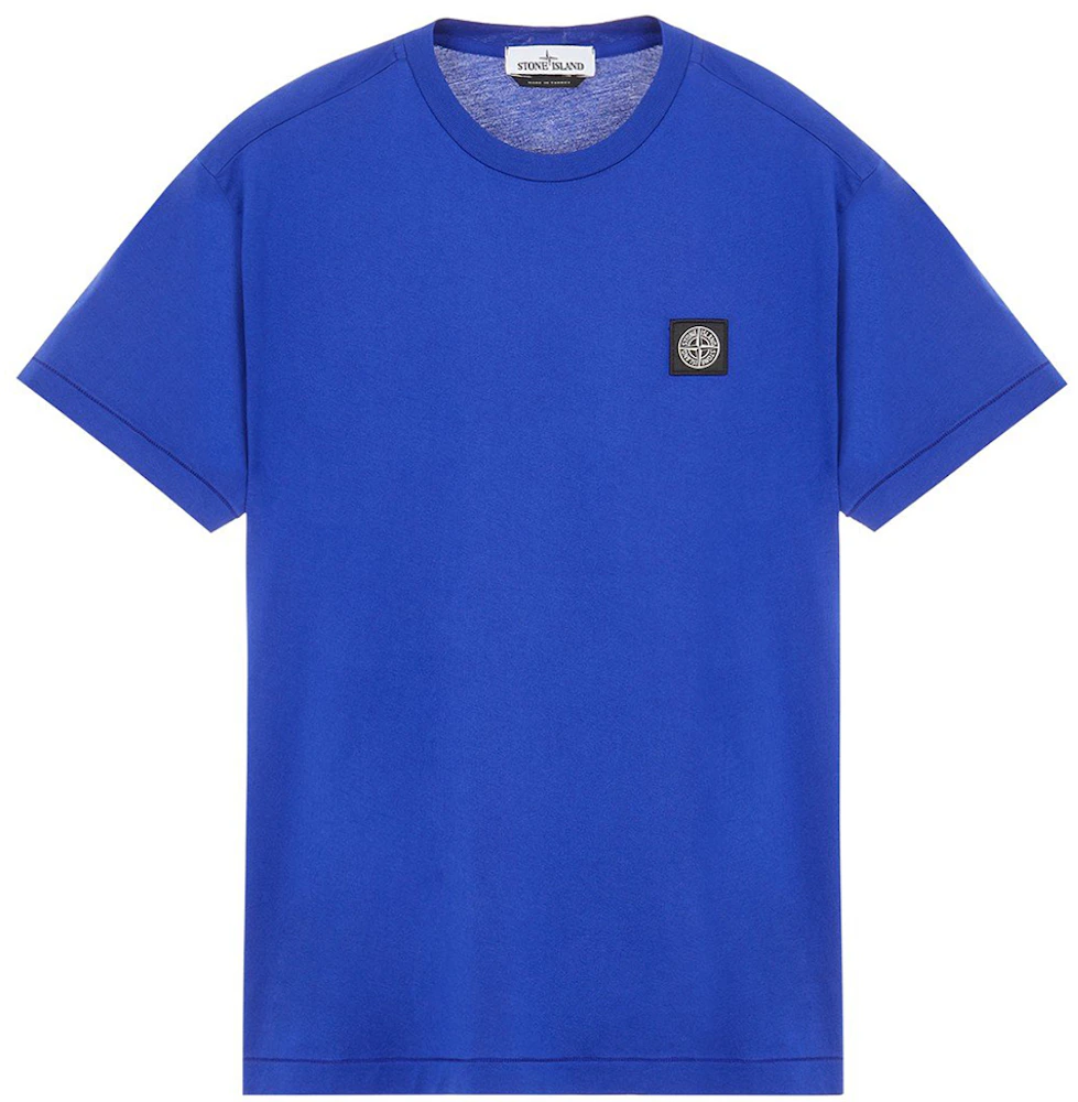 Stone Island 24113 60/2 Cotton Jersey Garment Dyed T-Shirt Bluette Men ...