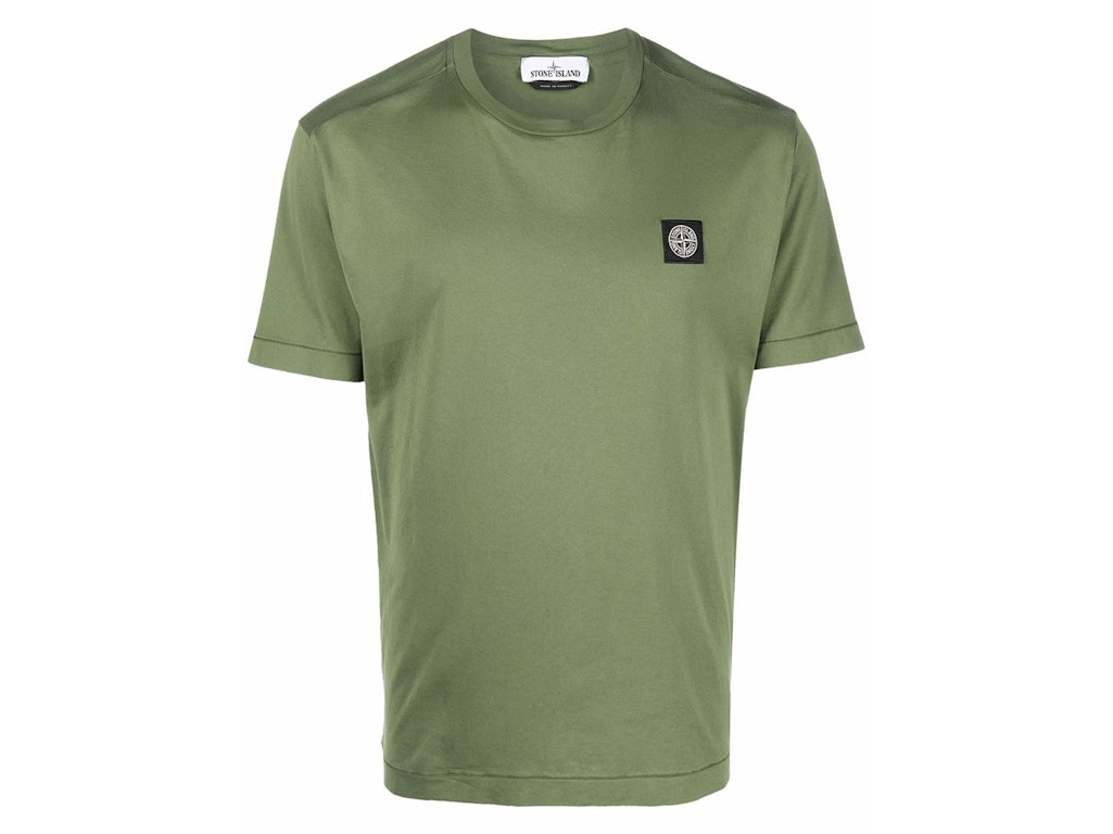 Pre-owned Stone Island 24113 60/2 Cotton Jersey Garment Dyed T-shirt Khaki