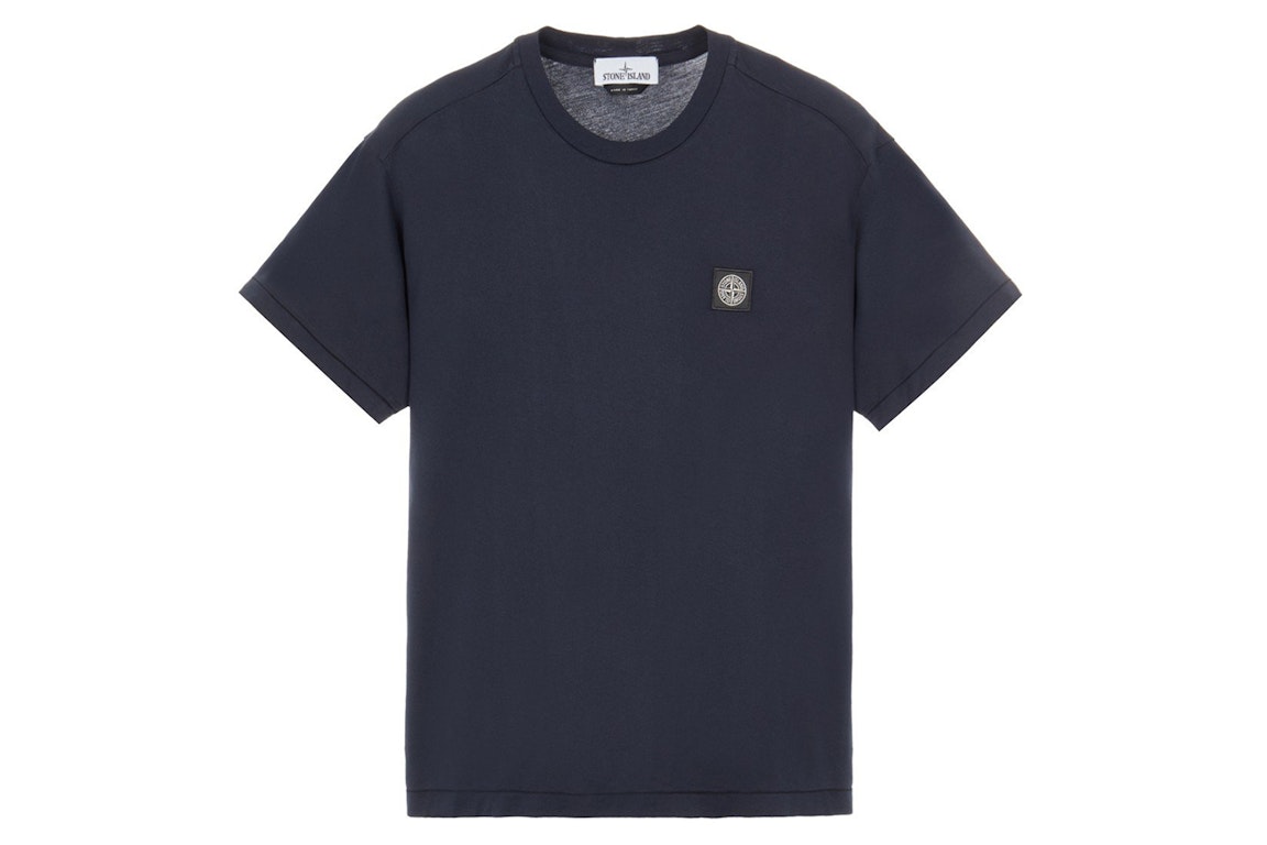 Pre-owned Stone Island 24113 60/2 Cotton Jersey Garment Dyed T-shirt Navy