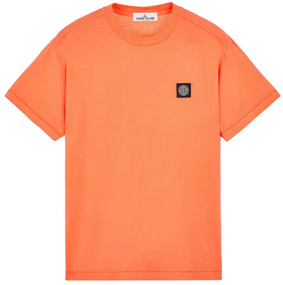 Stone Island 24113 60/2 Cotton Jersey Garment Dyed T-Shirt Orange Men's ...