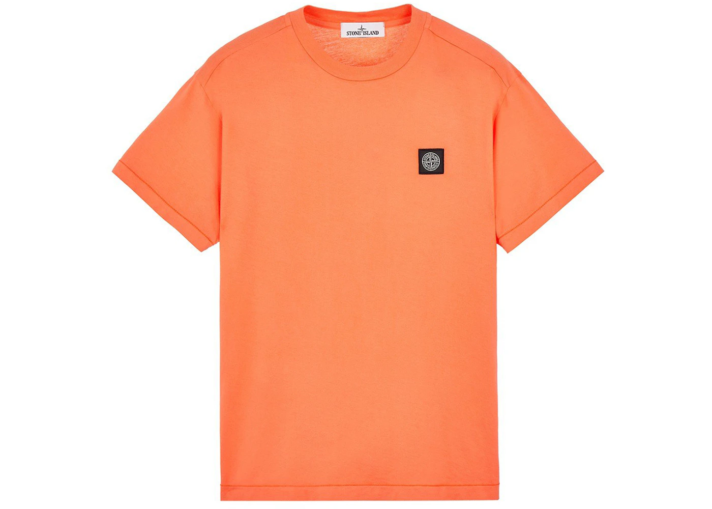 Stone Island 24113 60/2 Cotton Jersey Garment Dyed T-Shirt Orange Men's ...