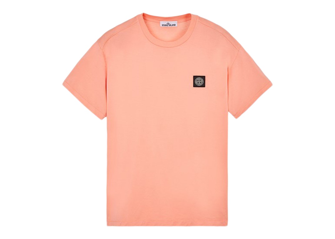 Pre-owned Stone Island 24113 60/2 Cotton Jersey Garment Dyed T-shirt Peach