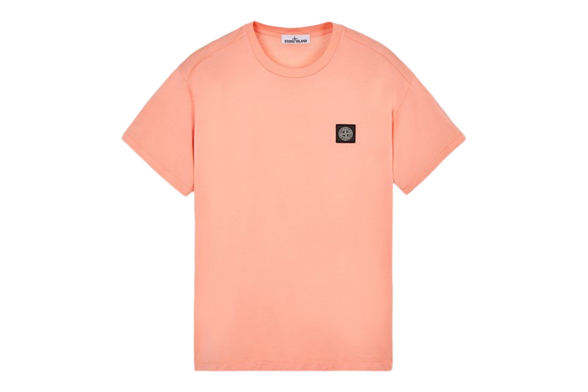 Pre-owned Stone Island 24113 60/2 Cotton Jersey Garment Dyed T-shirt Peach