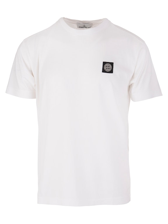 Pre-owned Stone Island 24113 60/2 Cotton Jersey Garment Dyed T-shirt White