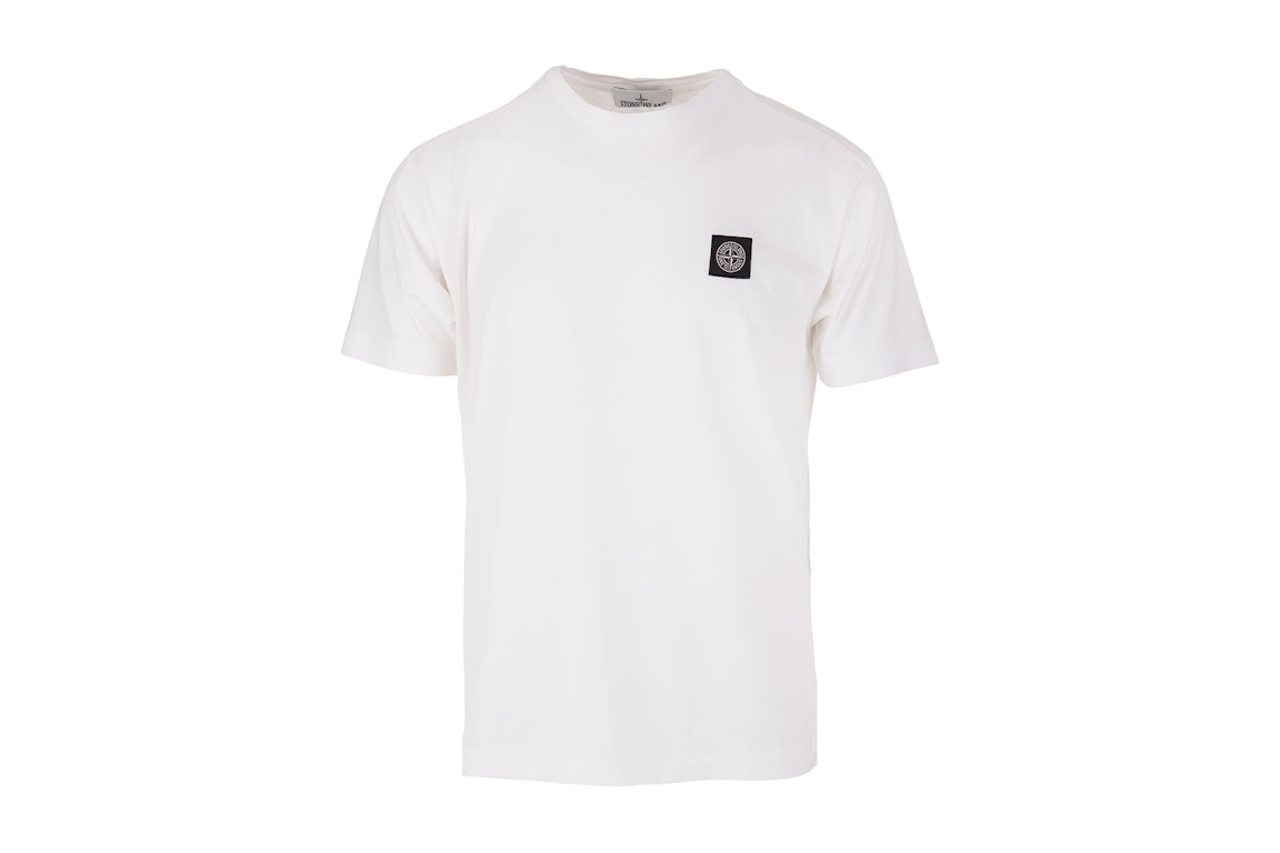 Pre-owned Stone Island 24113 60/2 Cotton Jersey Garment Dyed T-shirt White