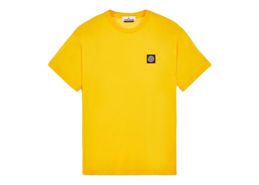 Pre-owned Stone Island 24113 60/2 Cotton Jersey Garment Dyed T-shirt Yellow