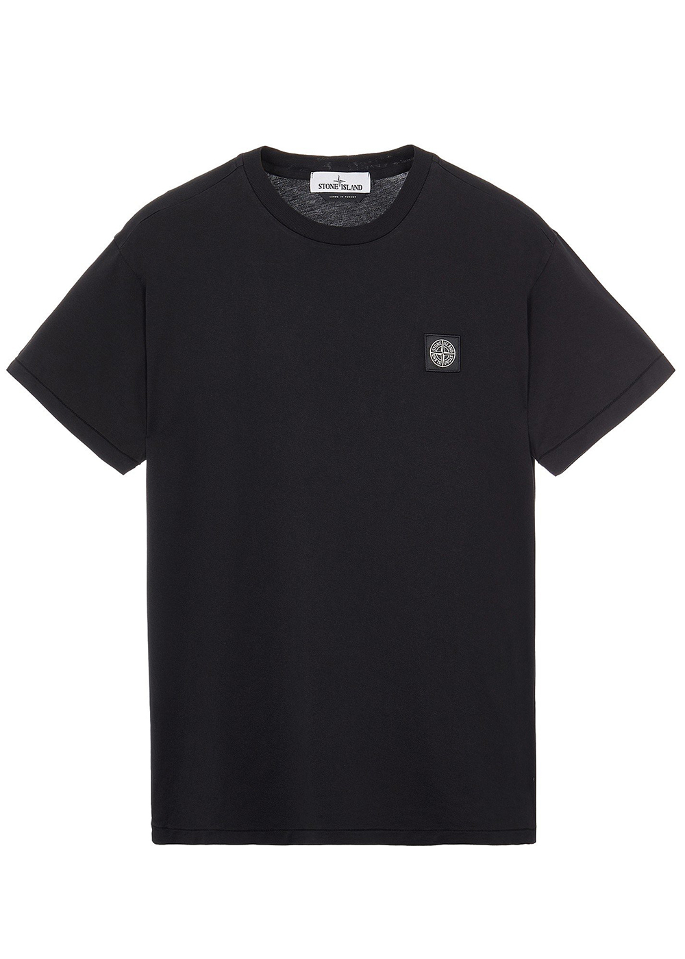 Stone Island 24113 60/2 Cotton Slim fit Logo Applique T-Shirt Black 