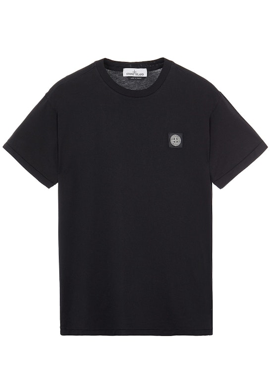 Pre-owned Stone Island 24113 60/2 Cotton Slim Fit Logo Applique T-shirt Black