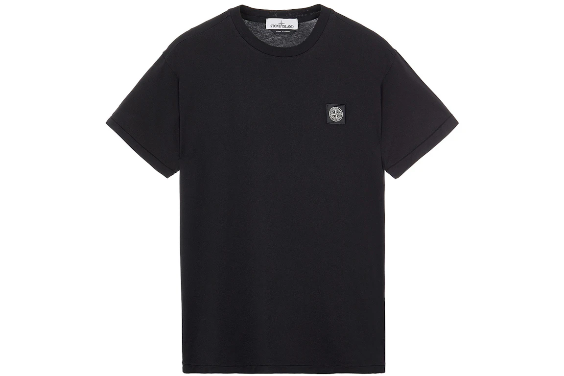 Stone Island 24113 60/2 Cotton Slim fit Logo Applique T-Shirt Black