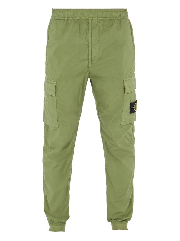 Pre-owned Stone Island 31303 Stretch Cotton Tela 'paracadute' Garment Dyed Cargo Pants Olive