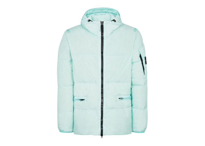 Stone Island 40223 Garment Dyed Crinkle Reps R-NY Down Jacket Aqua 