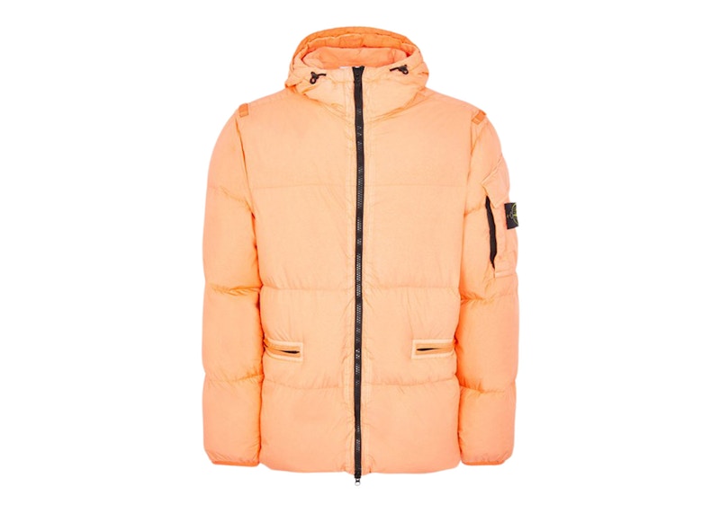 Stone Island 40223 Garment Dyed Crinkle Reps R NY Down Jacket Peach Men s FW22 US