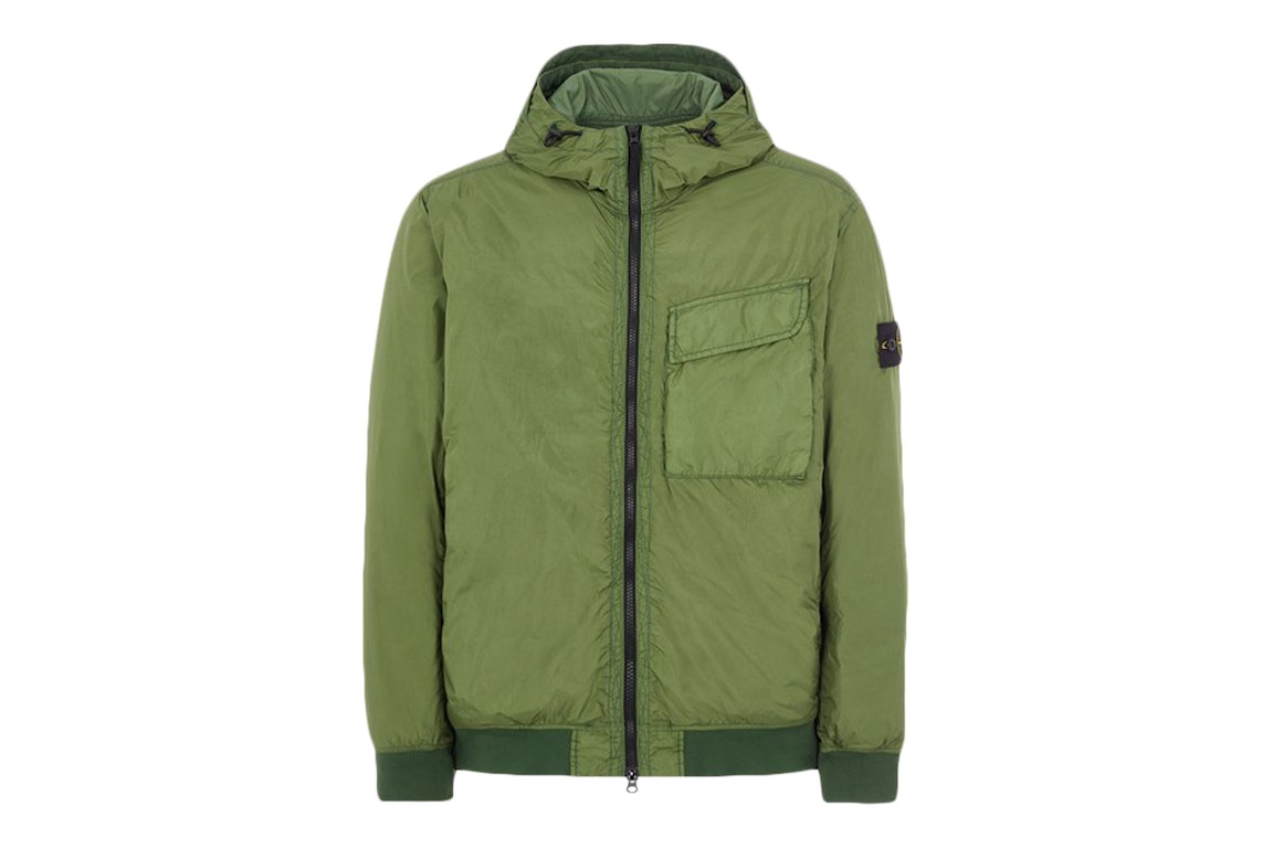 Pre-owned Stone Island 40723 Garment Dyed Crinkle Reps R-ny With Primaloft-tc Jacket Olive Green
