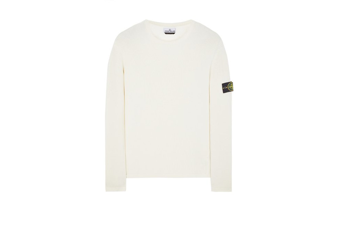 Pre-owned Stone Island 507d8 Knit Sweater Natural White