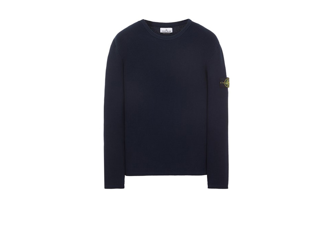 Pre-owned Stone Island 507d8 Knit Sweater Navy Blue
