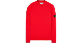 Stone Island 508A3 Stockinette Stitch Lambswool Knitted Sweater Red