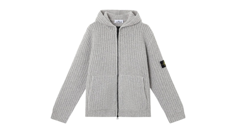 Stone Island 5100069 Fishermans Rib RWS Wool Cashmere Knit Cement Melange