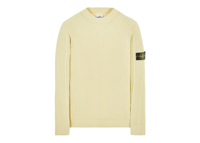 Stone Island 538C2 Full Rib Wool Knitted Sweater Butter