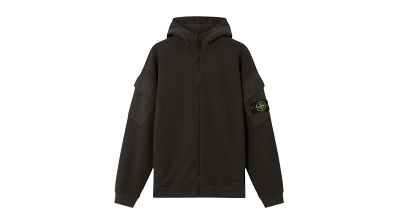 Stone Island 6100009 Brushed Organic Cotton Fleece Lead Grey