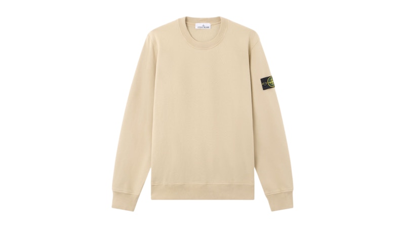 Pre-owned Stone Island Men's  6100060 Organic Cotton Fleece Regular Fit Crewneck Sweatshirt In Desert In Sand