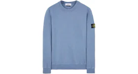 Stone Island 63020 Brushed Cotton Fleece Crewneck Sweater Avio Blue
