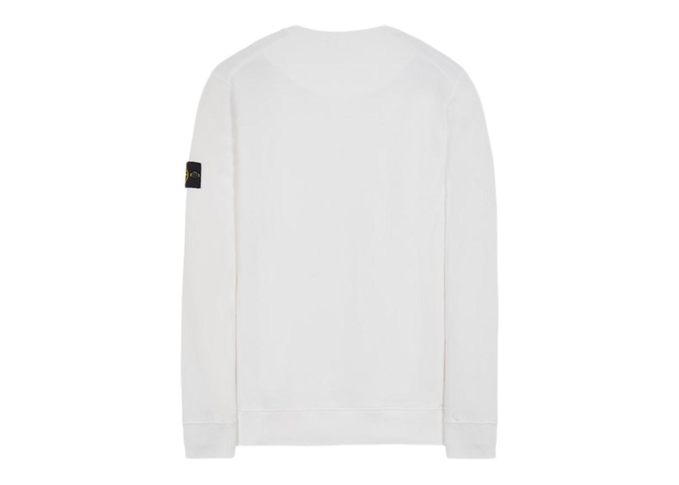 Stone Island 63020 Brushed Cotton Fleece Crewneck Sweater White