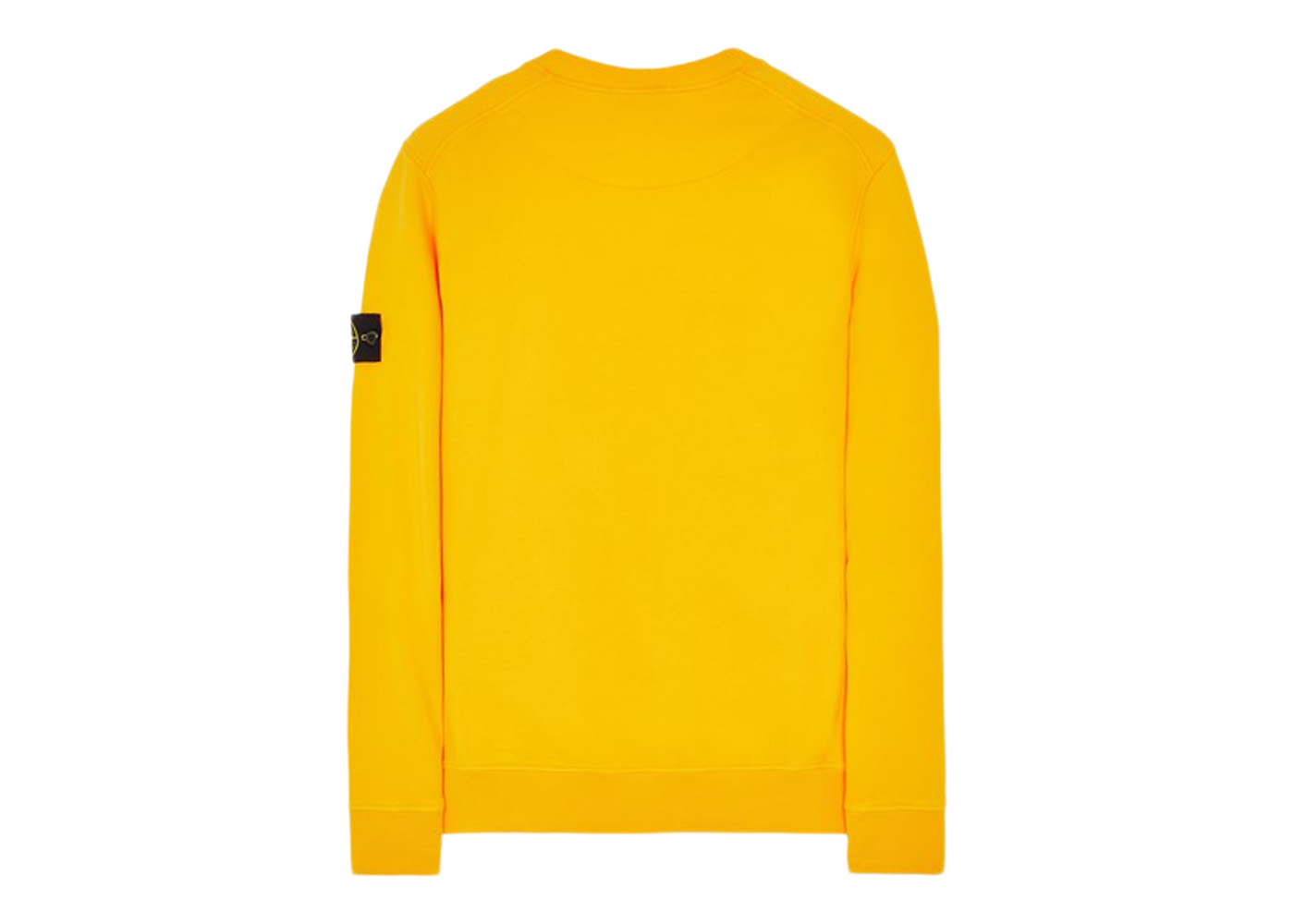 Stone Island 63020 Brushed Cotton Fleece Crewneck Sweater Yellow