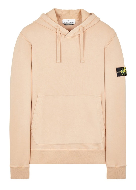 Pre-owned Stone Island 64120 Brushed Cotton Fleece Hooded Sweatshirt Antique Rose