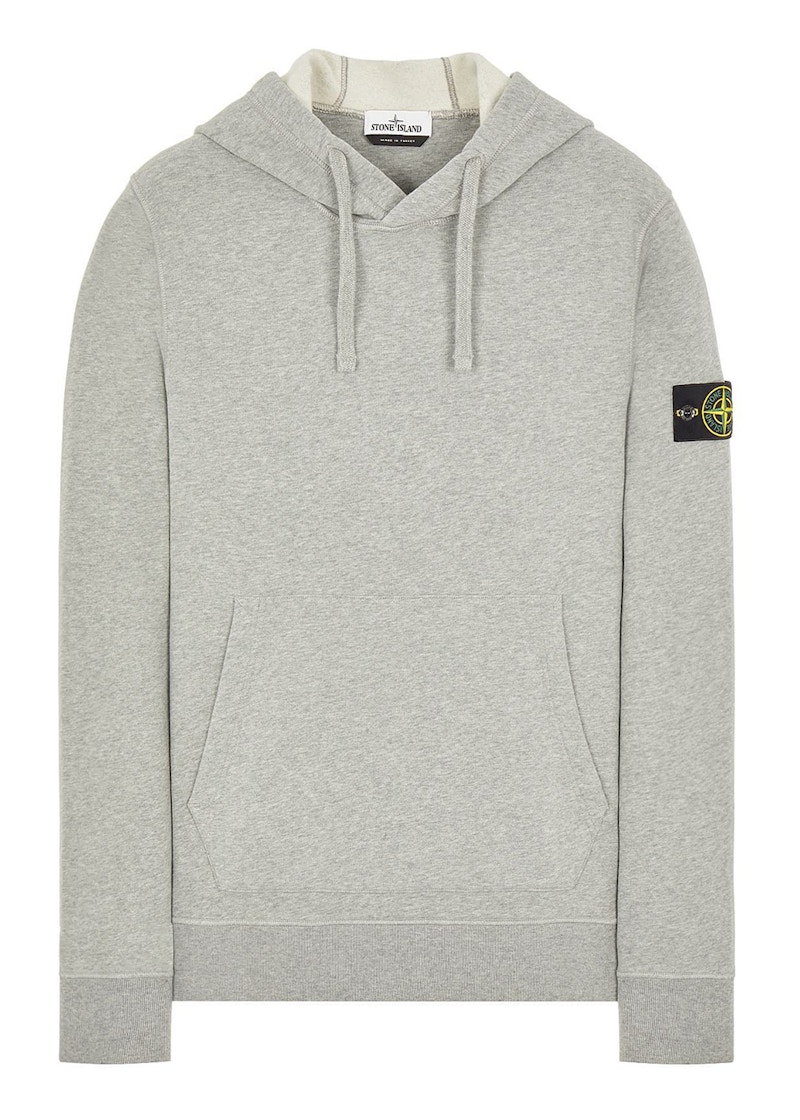 Stone Island 64120 Brushed Cotton Fleece Hooded Sweatshirt Dust