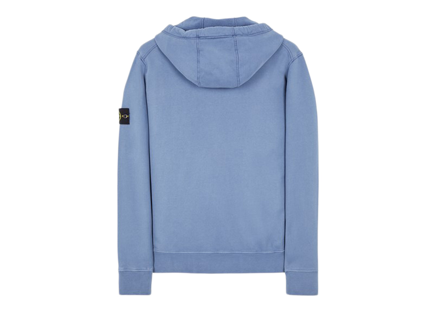 Stone Island 64220 Brushed Cotton Fleece Zip Up Hooded Sweatshirt 