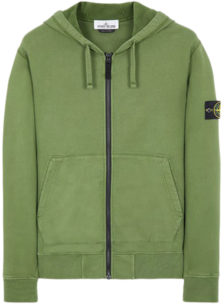 Men's Cotton Fleece Full Zip Sweatshirt - All in Motion Moss Green S